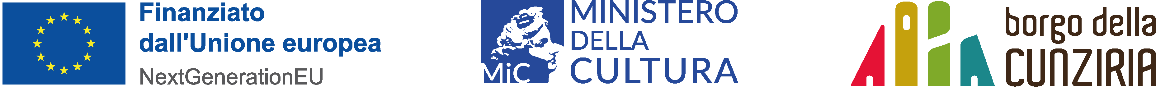Finanziato dall'Unione Europea NextGenerationEU · Ministero della Cultura · Borgo della Cunziria